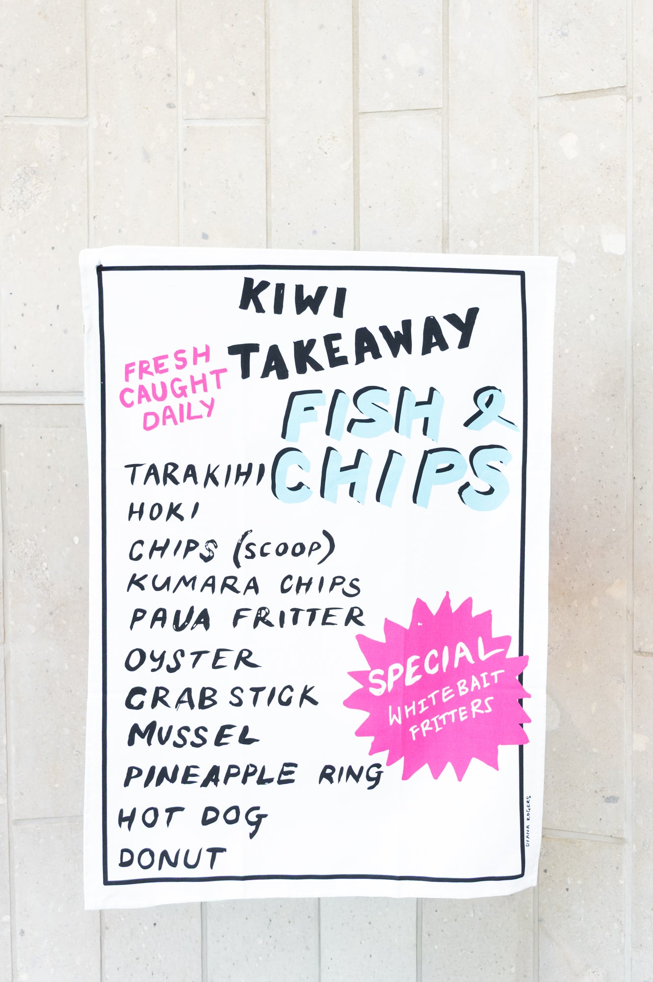 Dy Rogers Tea Towel Fish and Chips