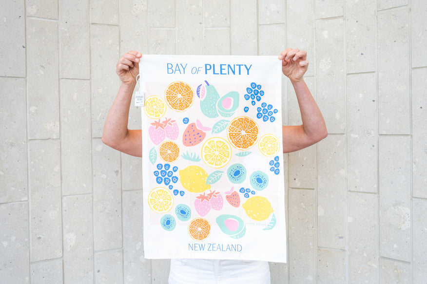 Dy Rogers Tea Towel Bay of Plenty with Fruit