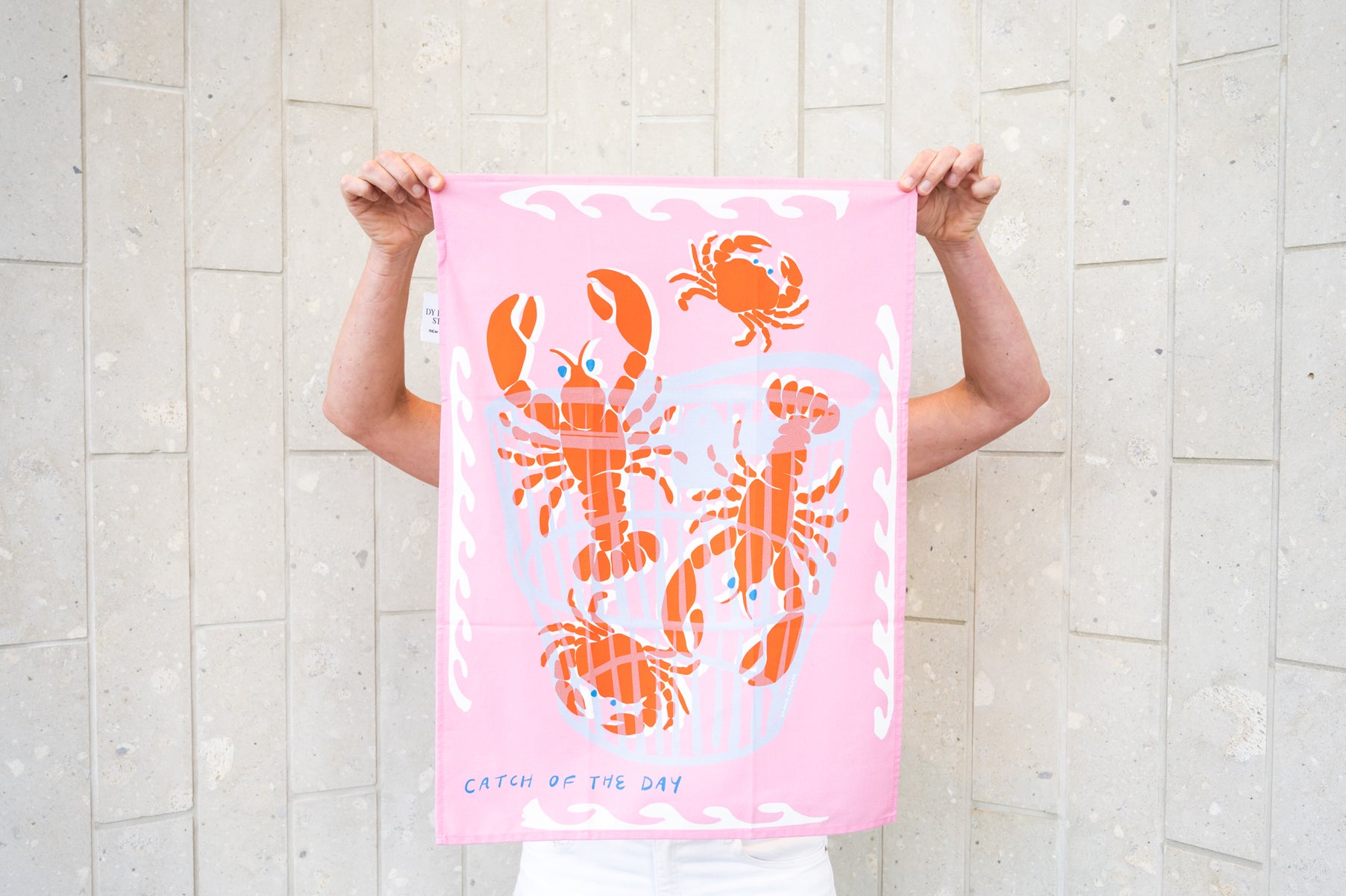 Dy Rogers Tea Towel Lobsters and Crabs
