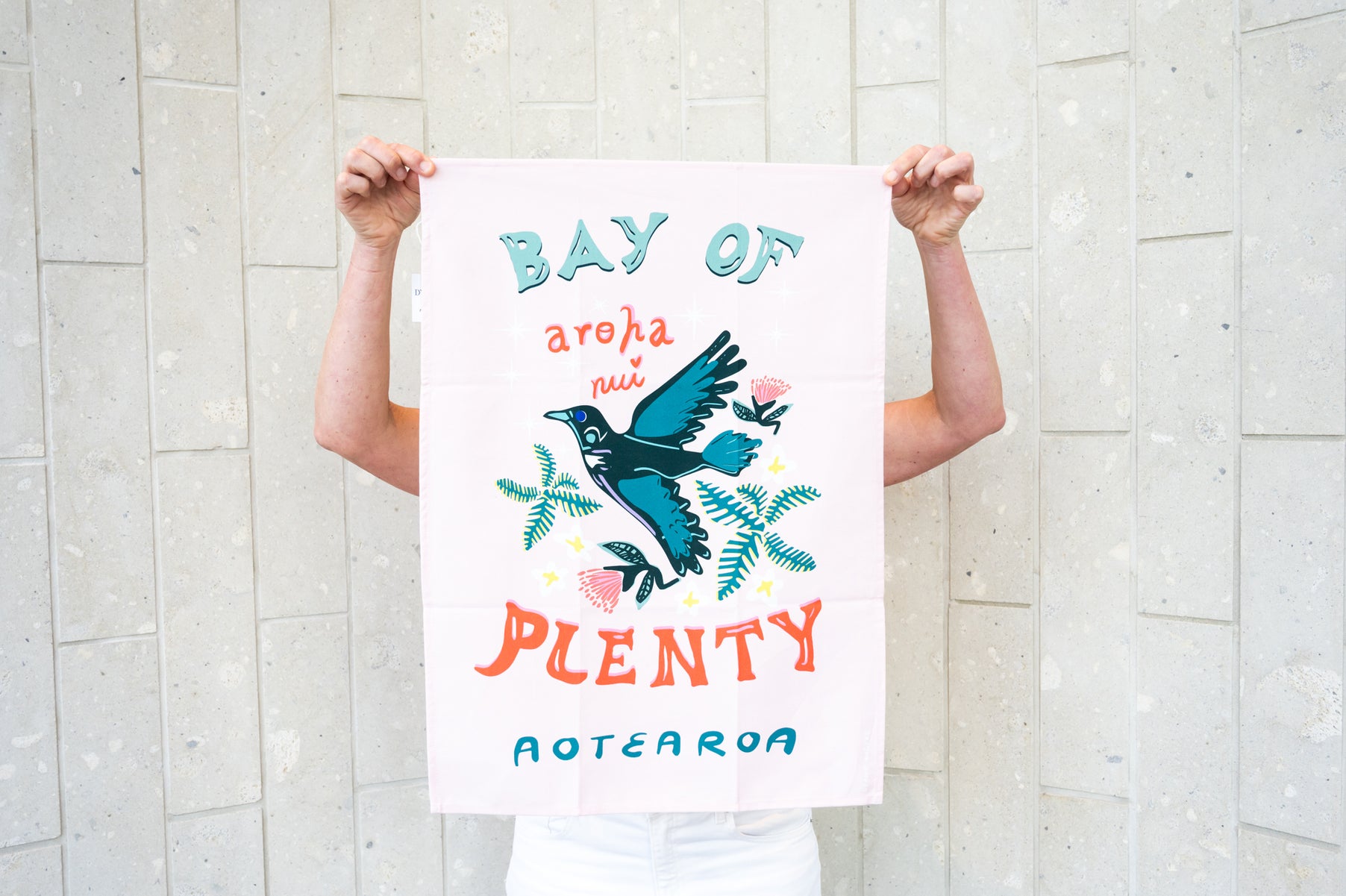 Dy Rogers Tea Towel Bay of Plenty with Tui