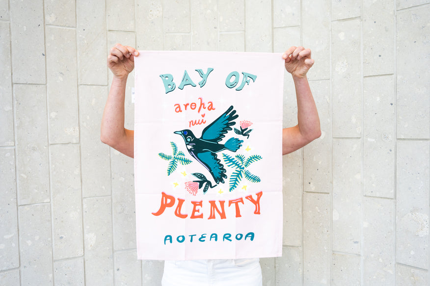 Dy Rogers Tea Towel Bay of Plenty with Tui