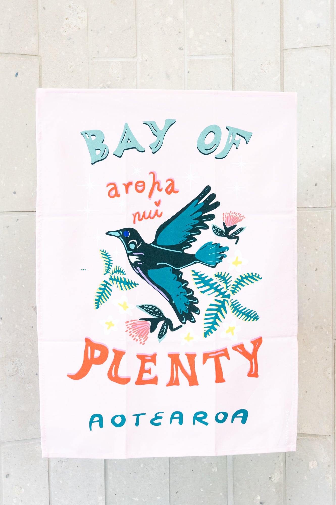 Dy Rogers Tea Towel Bay of Plenty with Tui