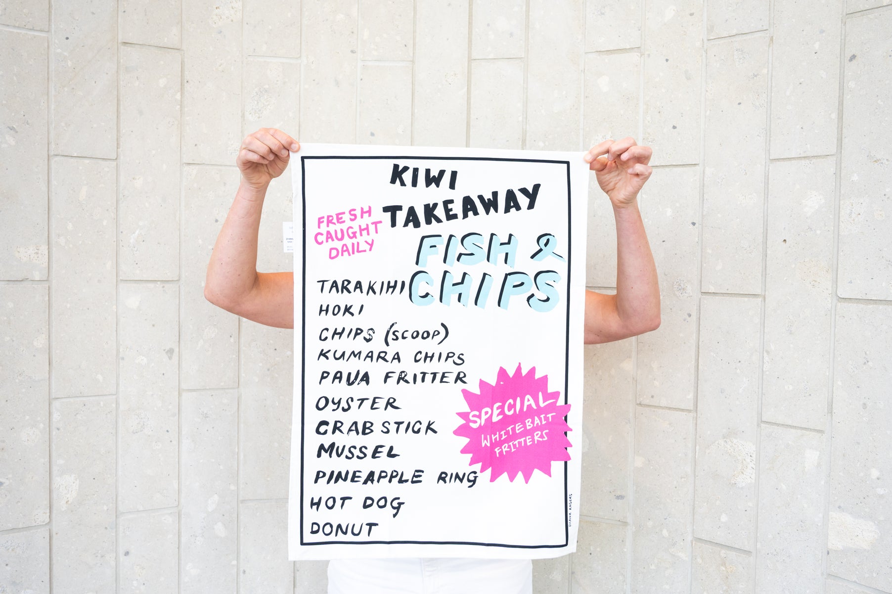 Dy Rogers Tea Towel Fish and Chips