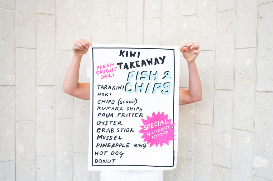 Dy Rogers Tea Towel Fish and Chips