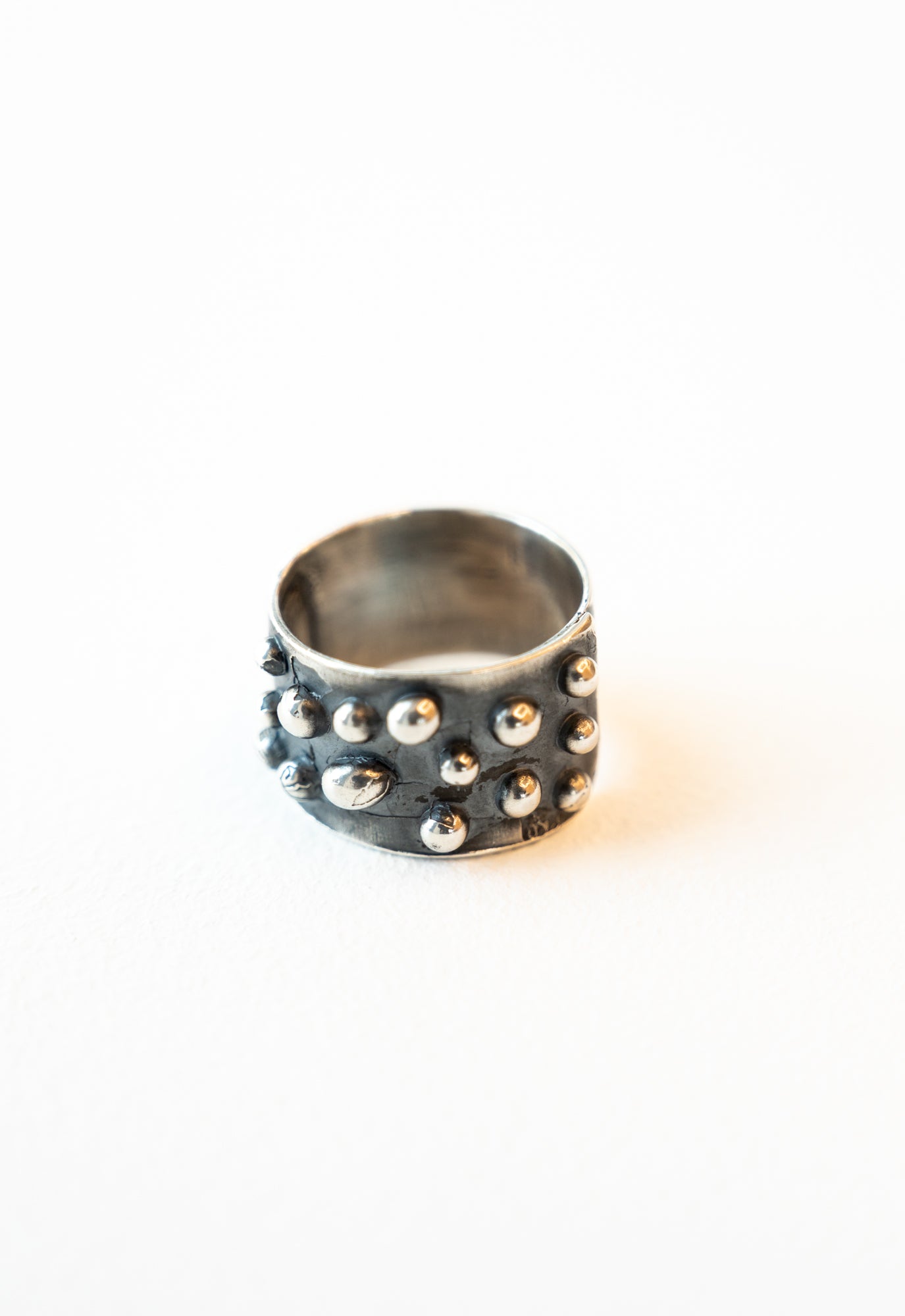 Arlene Foster Sterling Silver Wax Oxidised Knobbly Band
