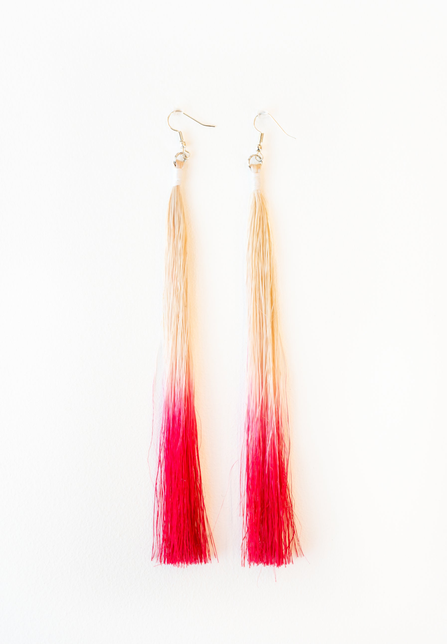 Shona Tawhiao Earrings Pink and Natural Muka