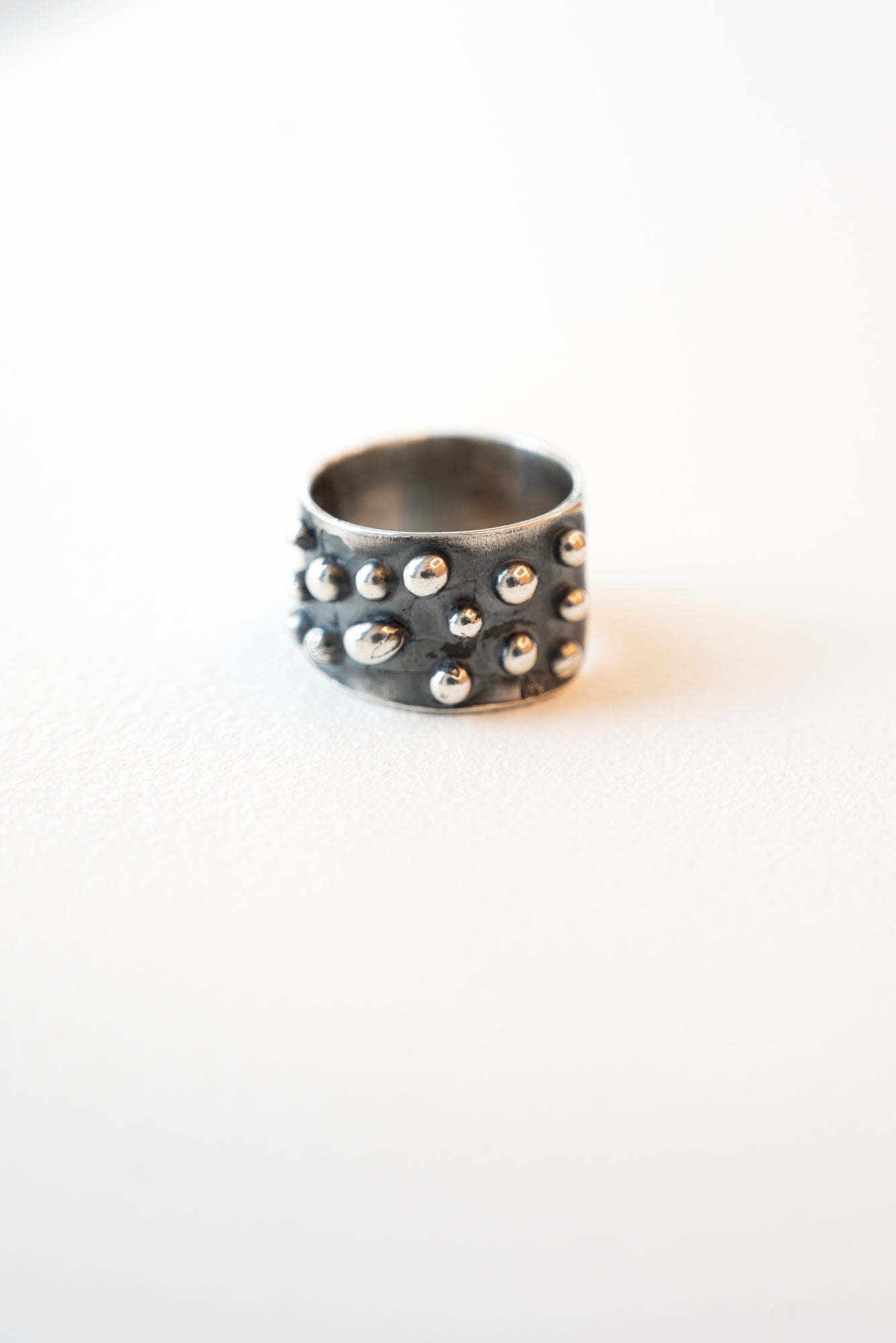 Arlene Foster Sterling Silver Wax Oxidised Knobbly Band