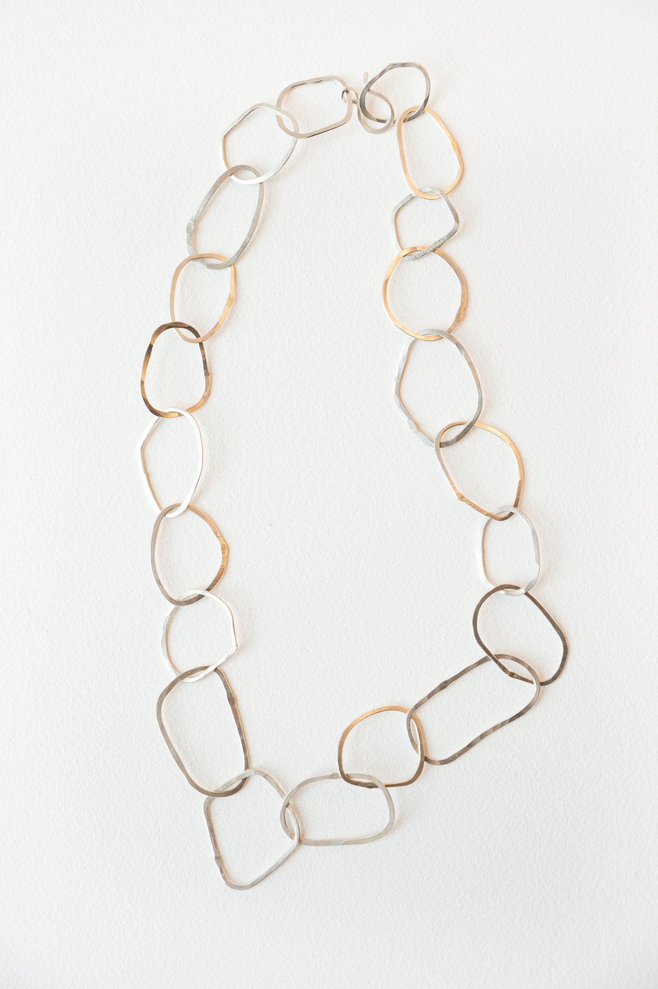 Arlene Foster Sterling Silver hammered loop necklace