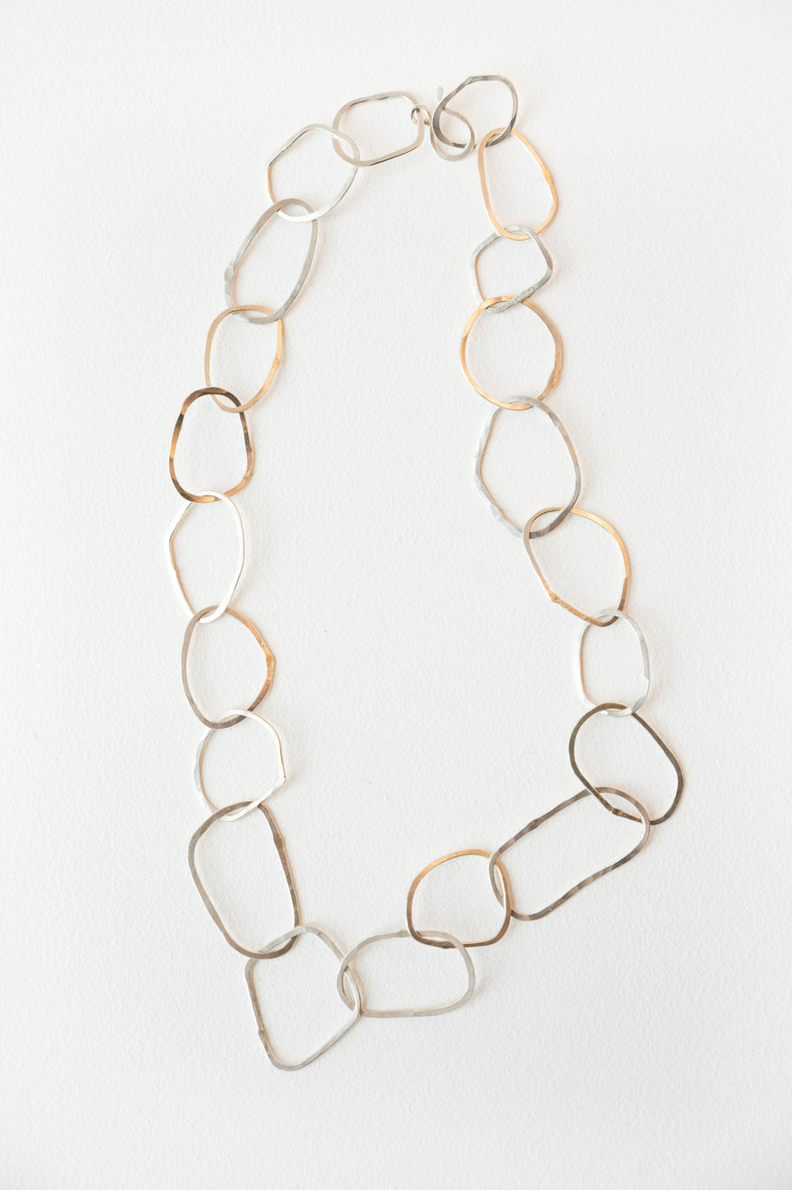 Arlene Foster Sterling Silver hammered loop necklace