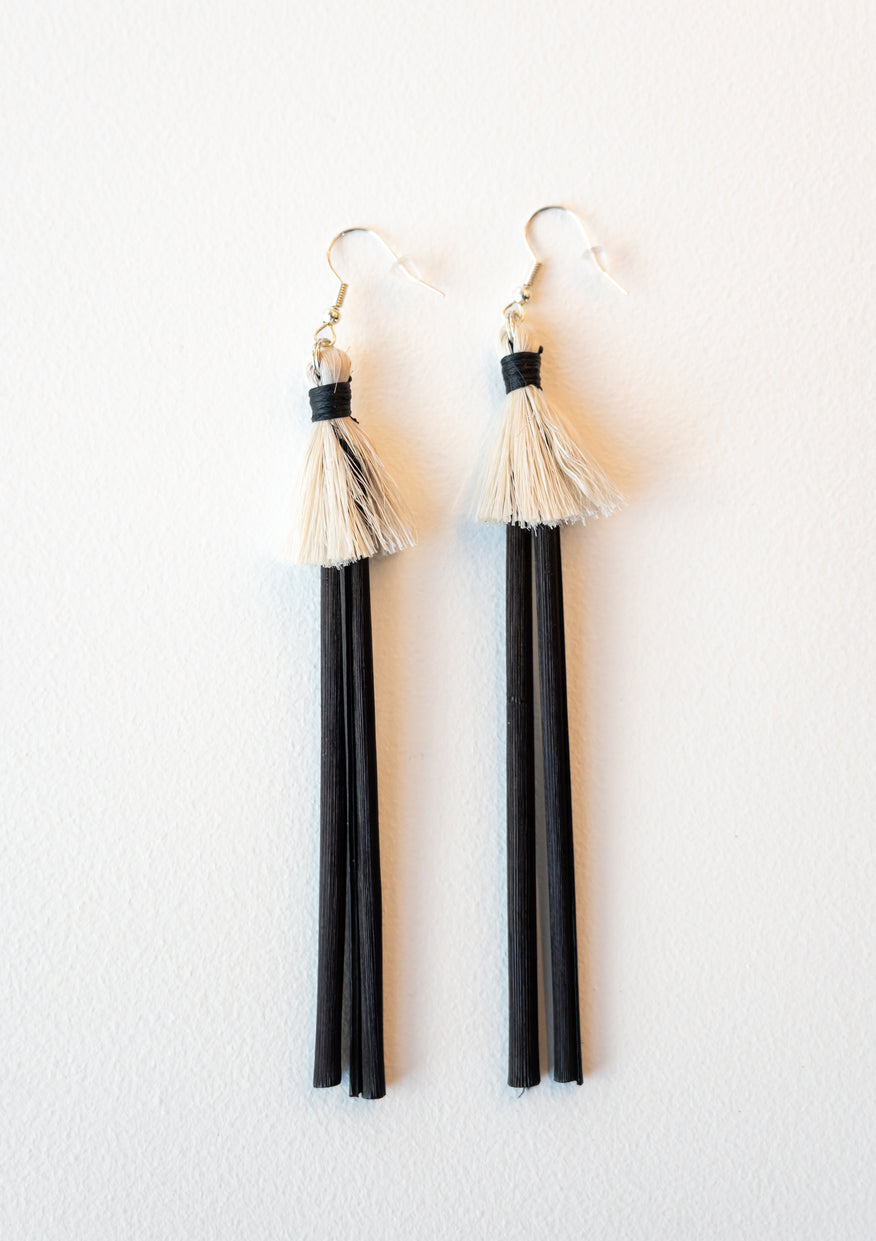 Shona Tawhiao Black Double Pokinikini Earrings